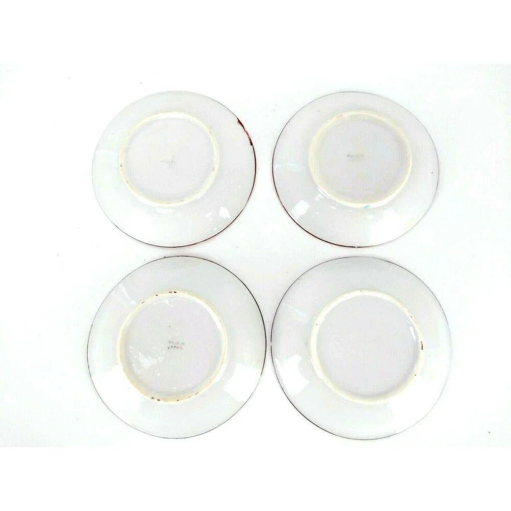 Vintage Japanese Moriage Shift Raised Dragon Set of Four Saucer Plates